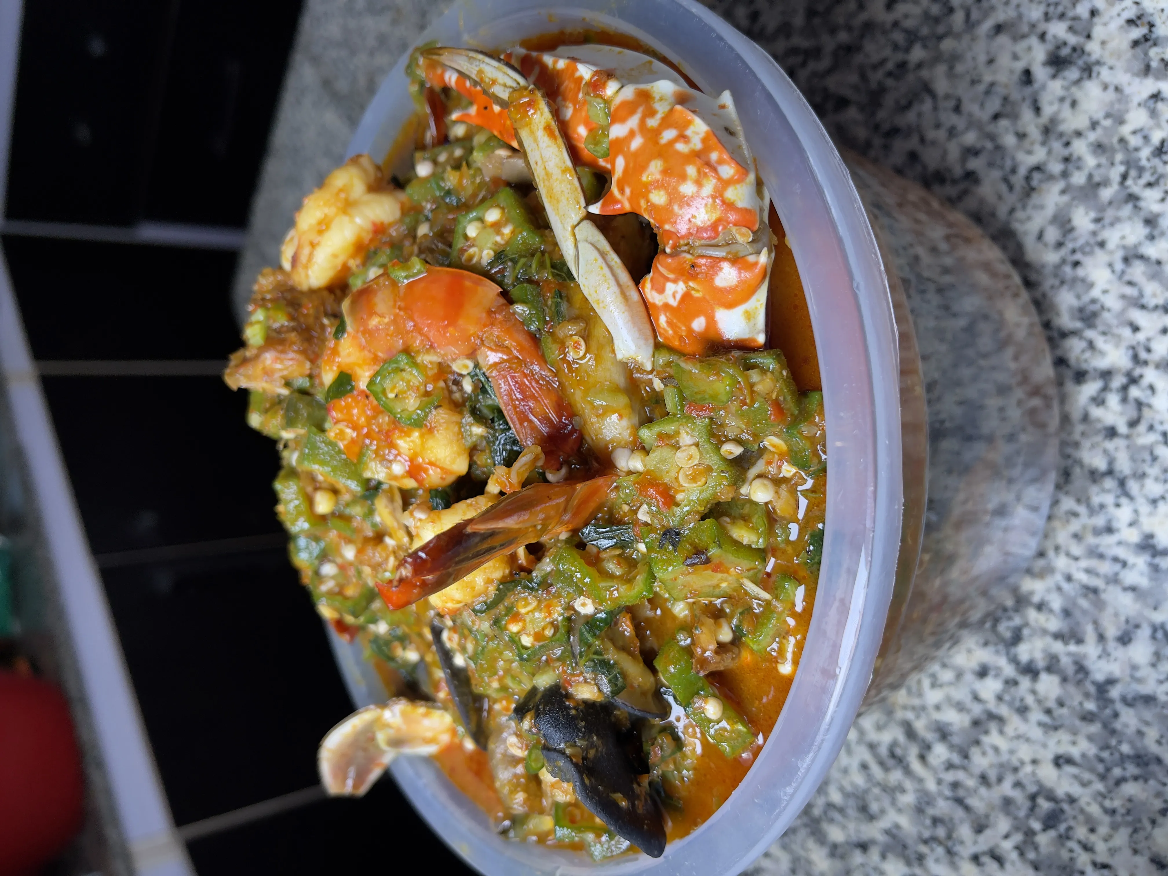 Seafood okro soup